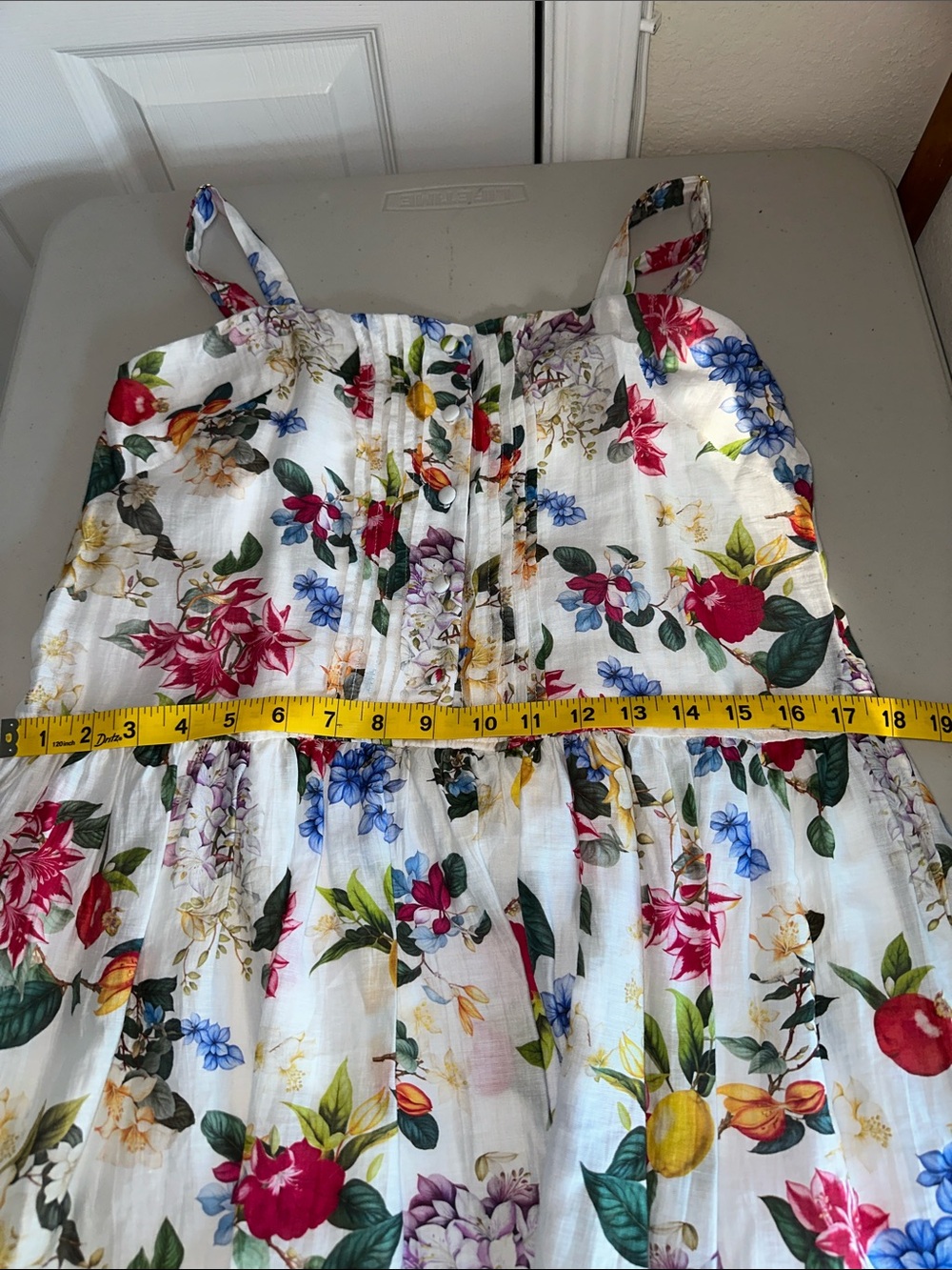 New Taylor White Floral Mini Dress with Multicolor Blooms Size 8 - Picture 6 of 12